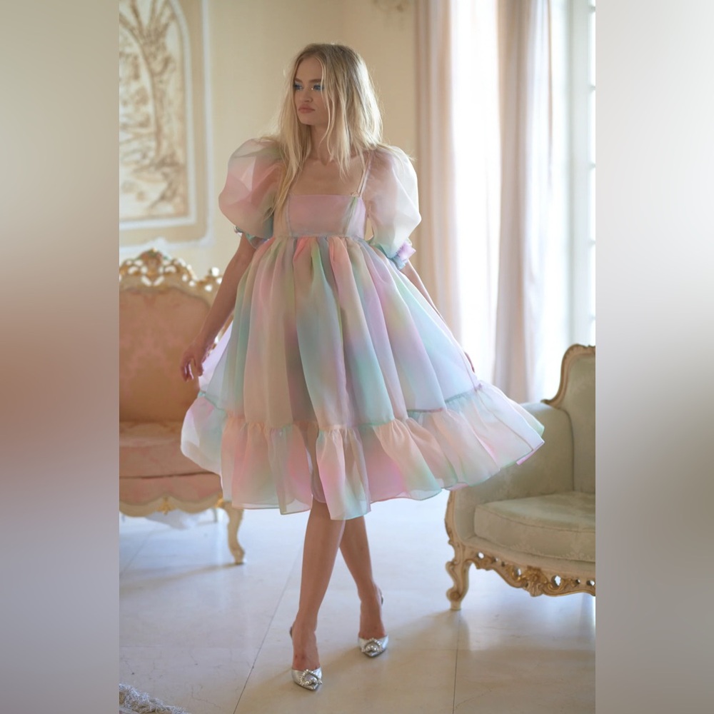 NWOT Rainbow French puff selkie size 3x